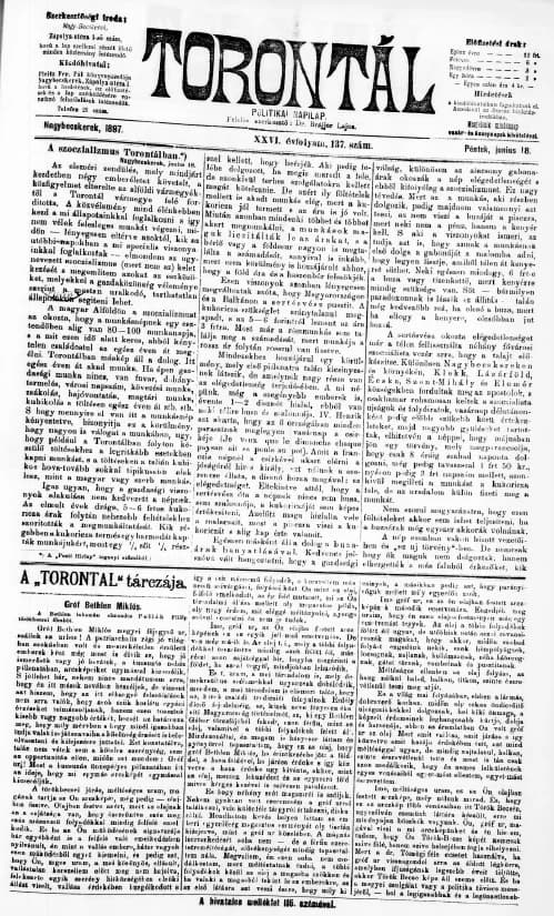 Torontál, 26. évf. 1897. június 18. 137. sz.