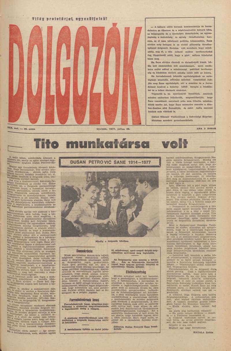 Dolgozók, 31. évf. 1977. július 28. 30. sz.