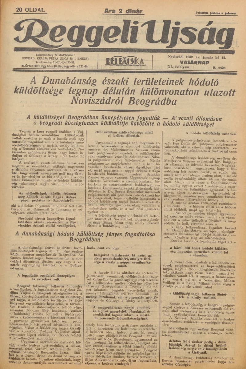 Reggeli Újság, 11. évf. 1930. január 12. 9. sz.