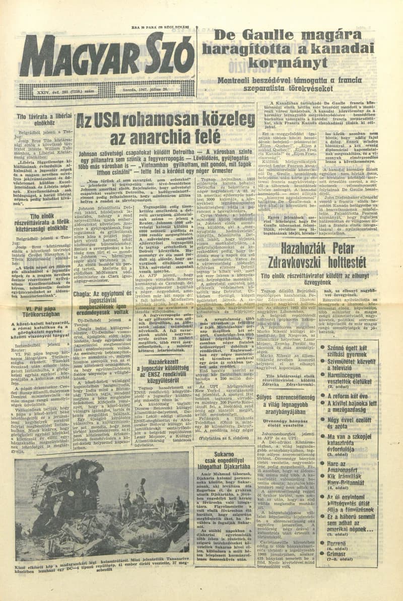 Magyar Szó, 24. évf. 1967. július 26. 203. sz. 1–12. oldal