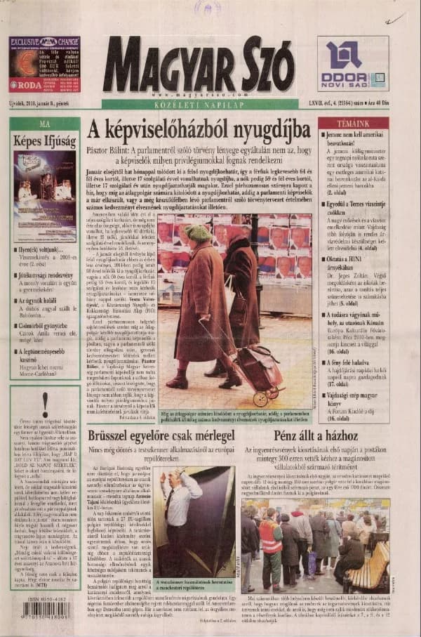 Magyar Szó, 67. évf. 2010. január 8. 4. sz. 1–20. oldal