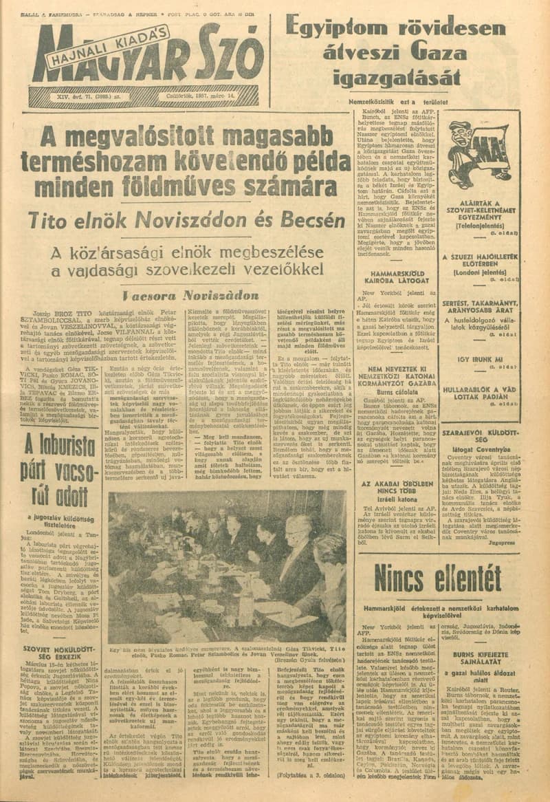 Magyar Szó, 14. évf. 1957. március 14. 71. sz. 1–14. oldal