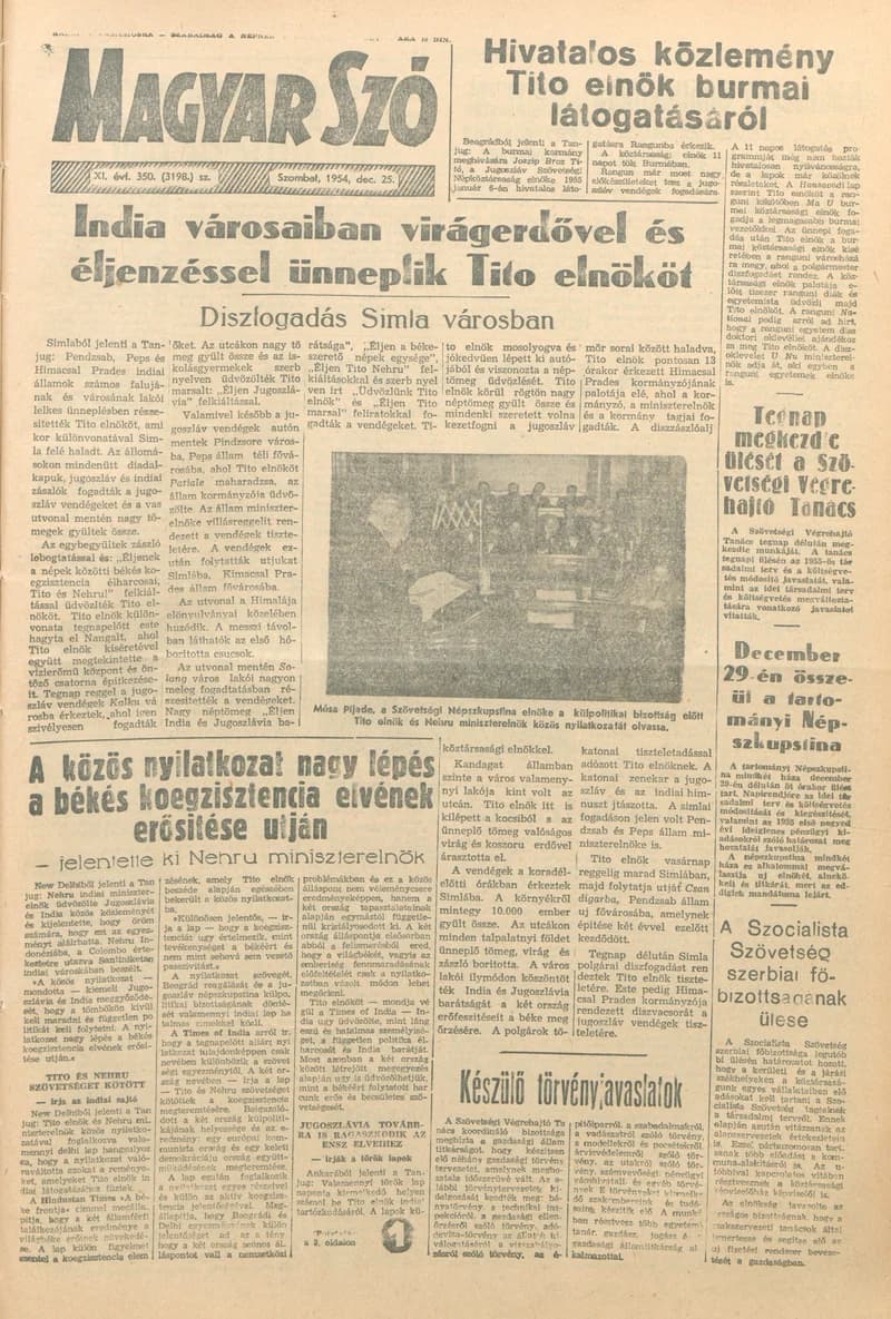 Magyar Szó, 11. évf. 1954. december 25. 350. sz. 1–8. oldal