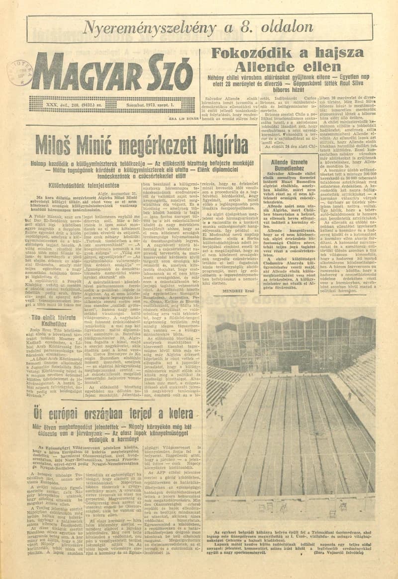 Magyar Szó, 30. évf. 1973. szeptember 1. 240. sz. 1–20. oldal