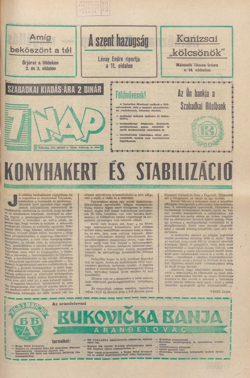 7 Nap, 30. évf. 1975. október 17. 41. sz. 1–28. oldal