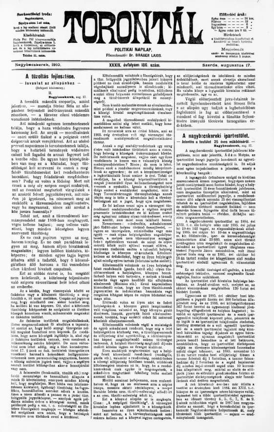 Torontál, 39. évf. 1910. augusztus 17. 186. sz.