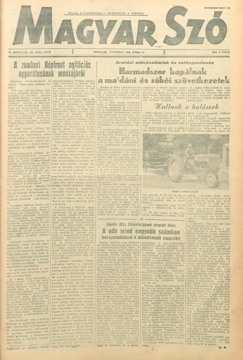 Magyar Szó, 6. évf. 1949. június 26. 150. sz. 1–4. oldal