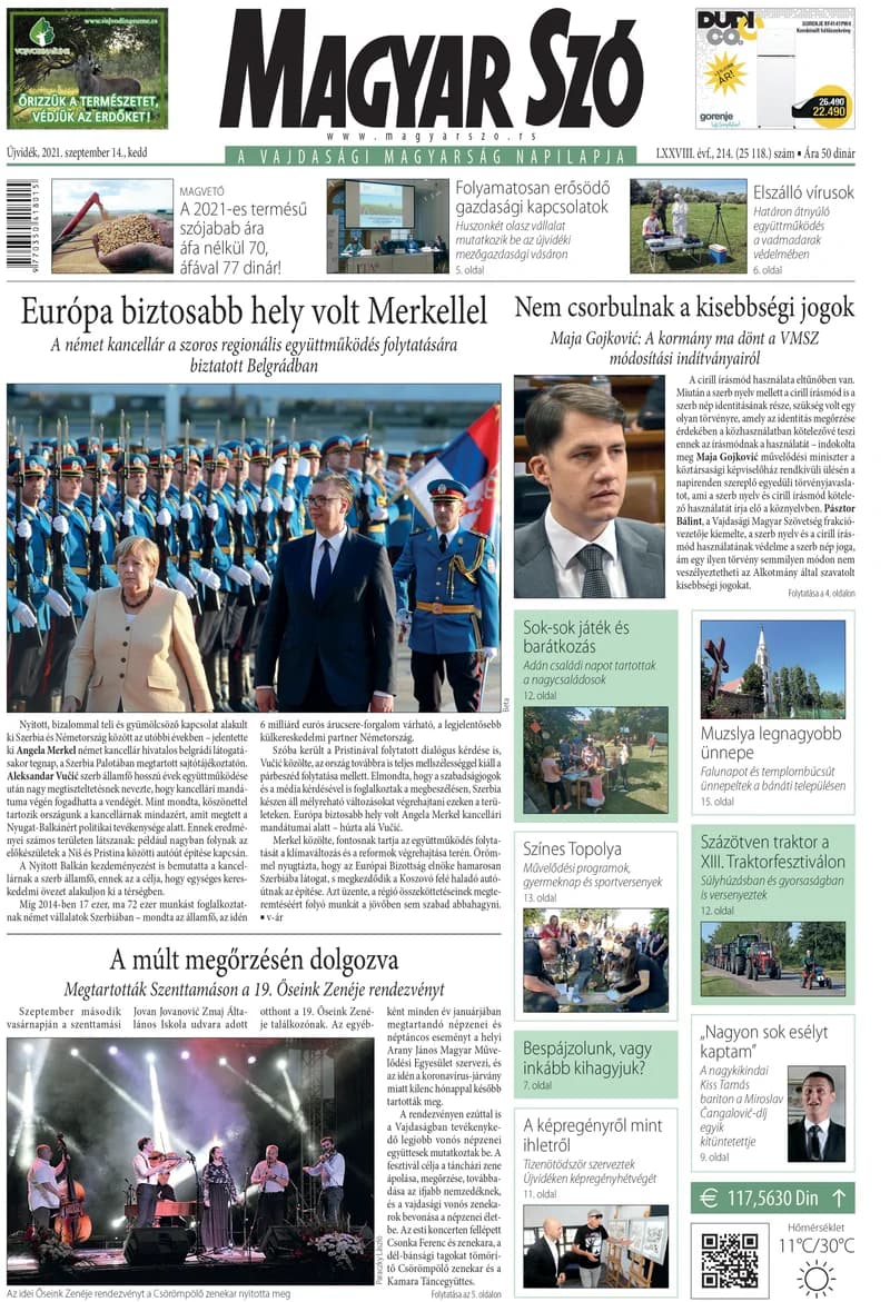 Magyar Szó, 78. évf. 2021. szeptember 14. 214. sz. 1–20. oldal