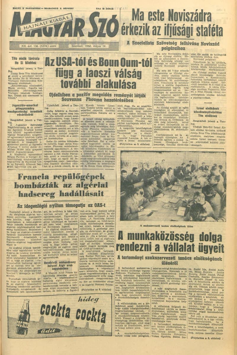 Magyar Szó, 19. évf. 1962. május 19. 136. sz. 1–12. oldal