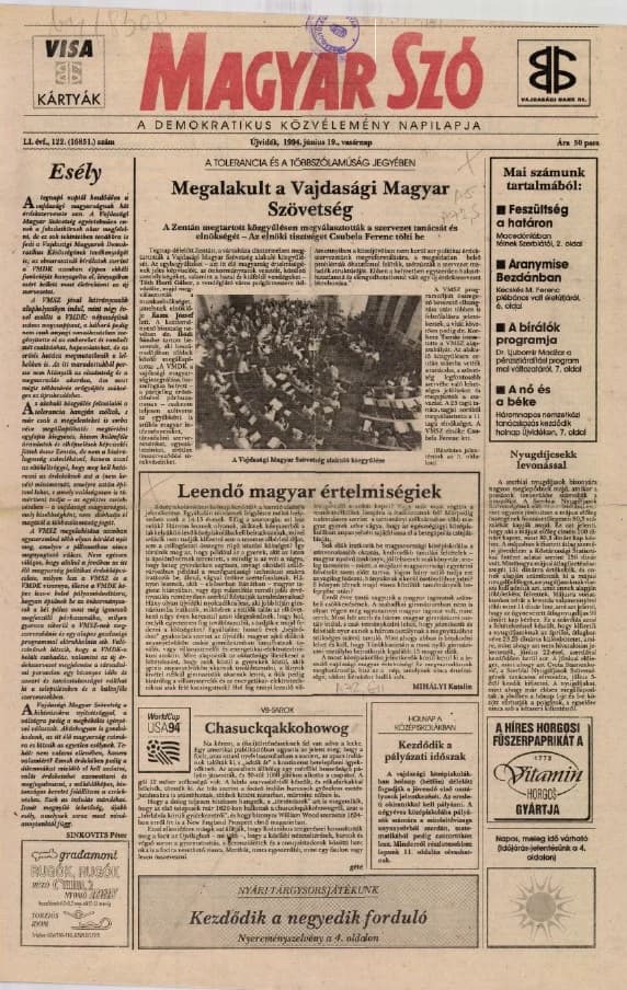 Magyar Szó, 51. évf. 1994. június 19. 122. sz.