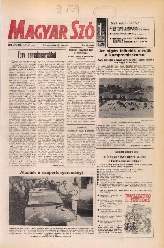 Magyar Szó, 43. évf. 1986. december 28. 356. sz. 1–32. oldal