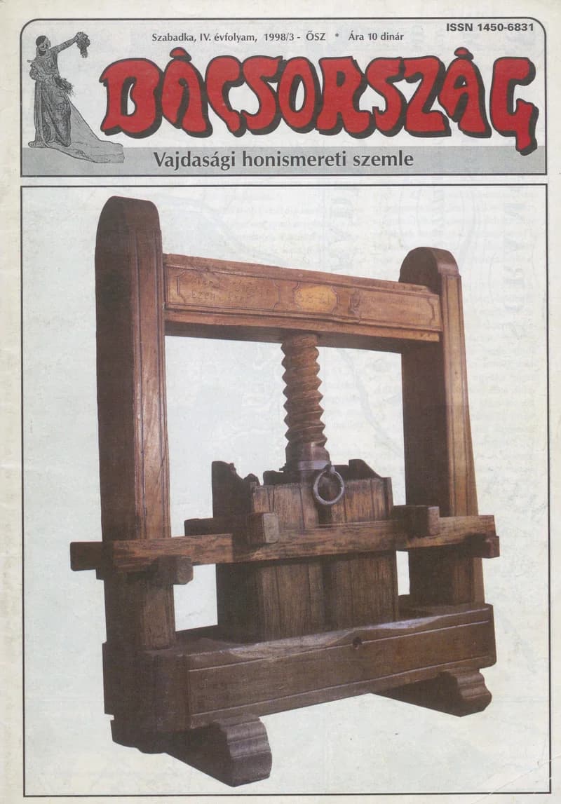 Bácsország, 4. évf. 1998. 3. sz.