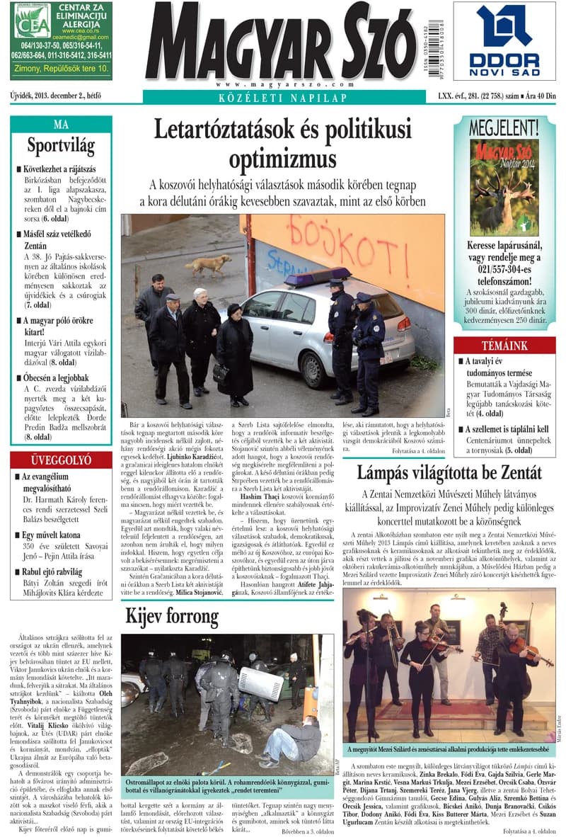 Magyar Szó, 70. évf. 2013. december 2. 281. sz. 1–16. oldal