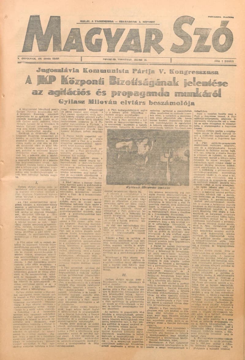 Magyar Szó, 5. évf. 1948. július 25. 176. sz. 1–4. oldal