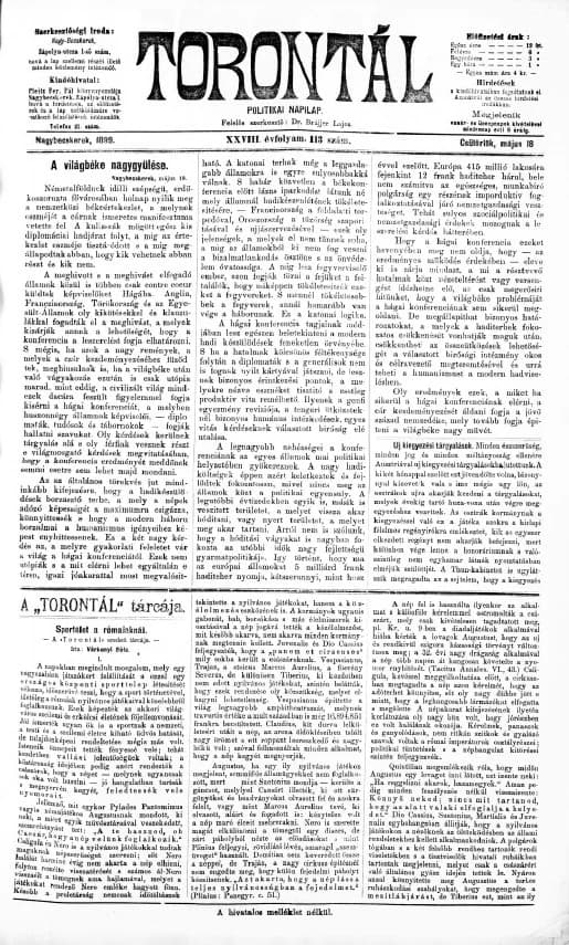 Torontál, 28. évf. 1899. május 18. 113. sz.