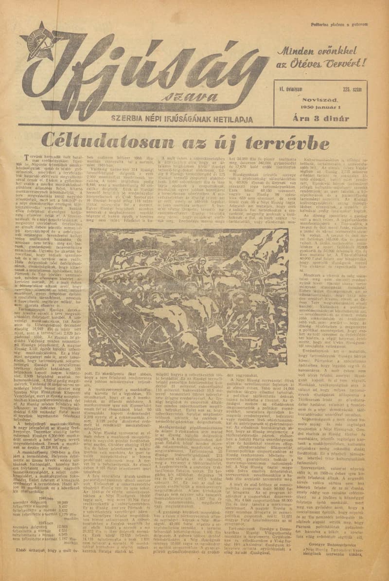 Ifjúság Szava, 6. évf. 1950. január 1. 225. sz.