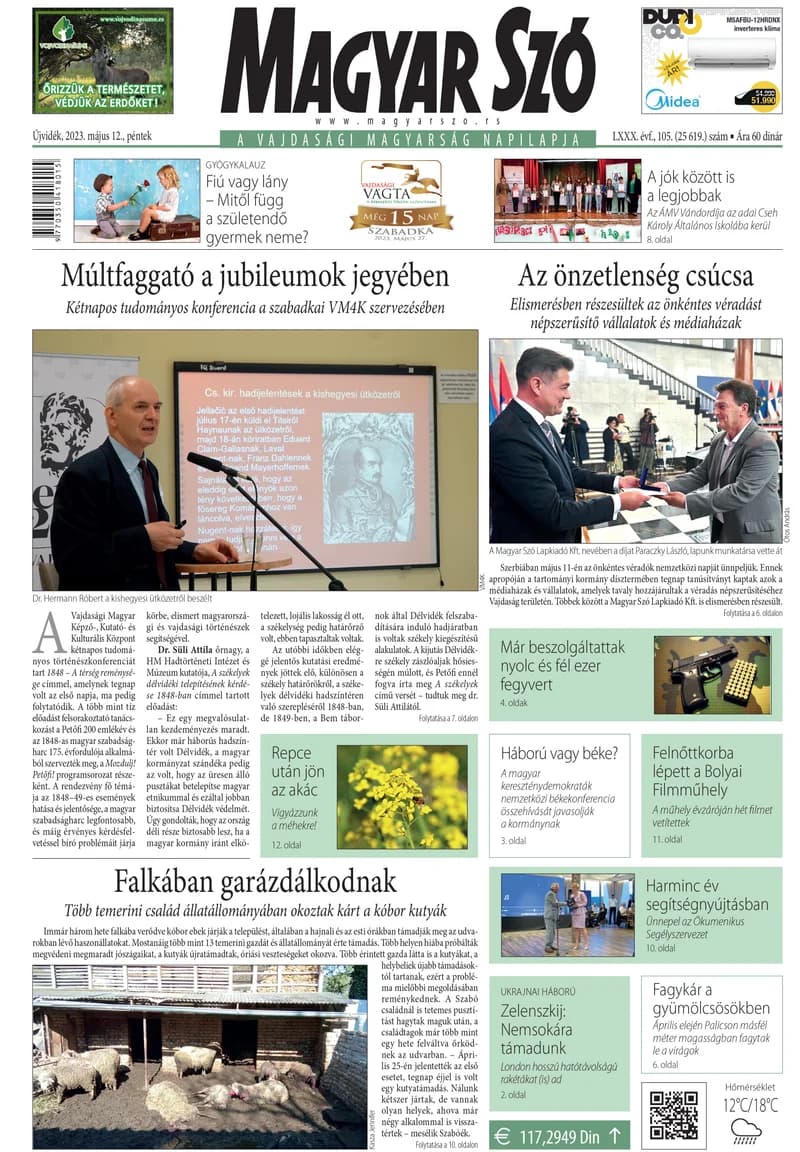 Magyar Szó, 80. évf. 2023. május 12. 105. sz.