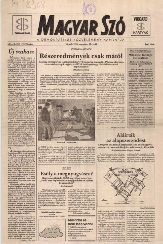 Magyar Szó, 53. évf. 1996. szeptember 17. 220. sz. 1–16. oldal