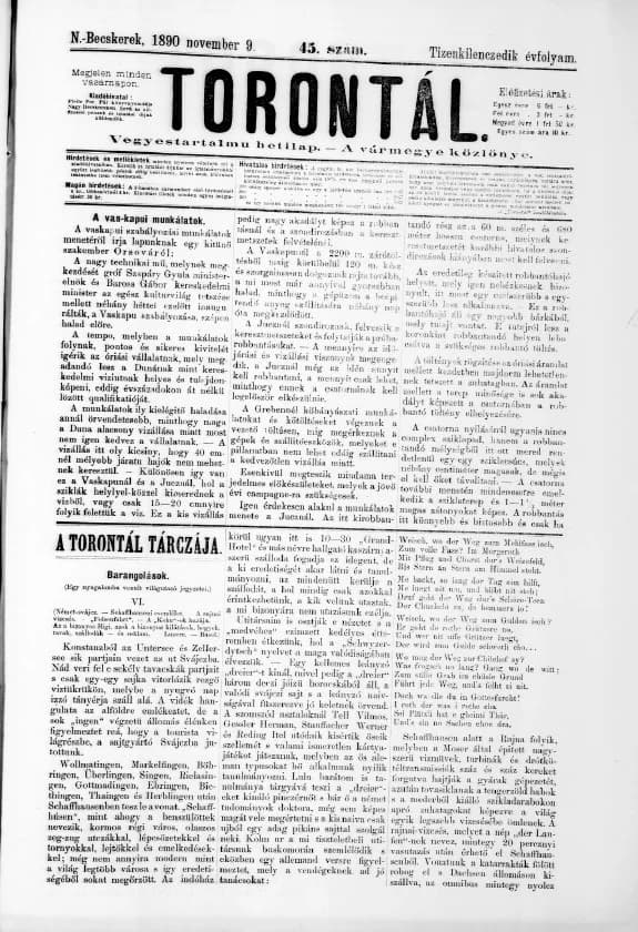 Torontál, 19. évf. 1890. november 9. 45. sz.