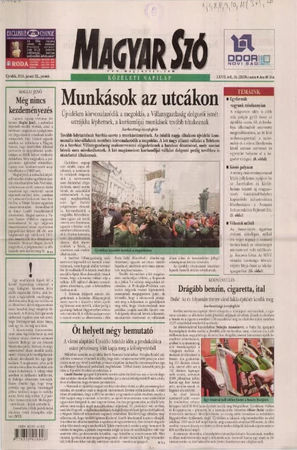 Magyar Szó, 67. évf. 2010. január 22. 16. sz. 1–20. oldal