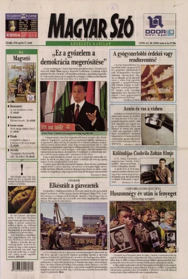 Magyar Szó, 67. évf. 2010. április 27. 96. sz. 1–20. oldal