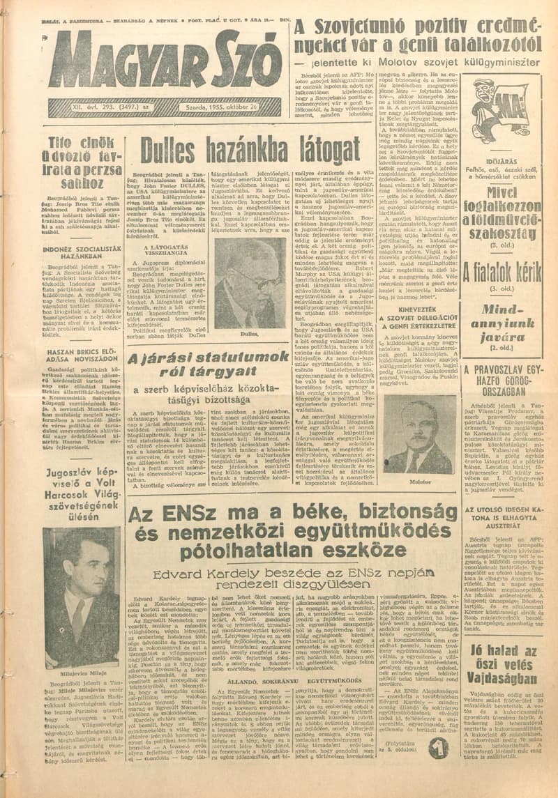 Magyar Szó, 12. évf. 1955. október 26. 293. sz. 1–8. oldal