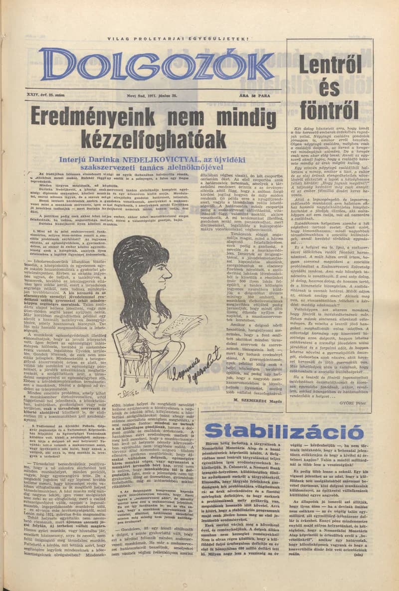Dolgozók, 25. évf. 1971. június 25. 25. sz.