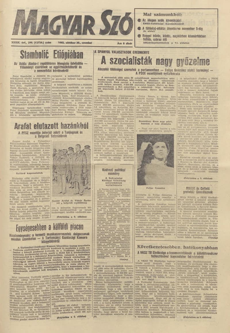 Magyar Szó, 39. évf. 1982. október 30. 299. sz. 1–24. oldal