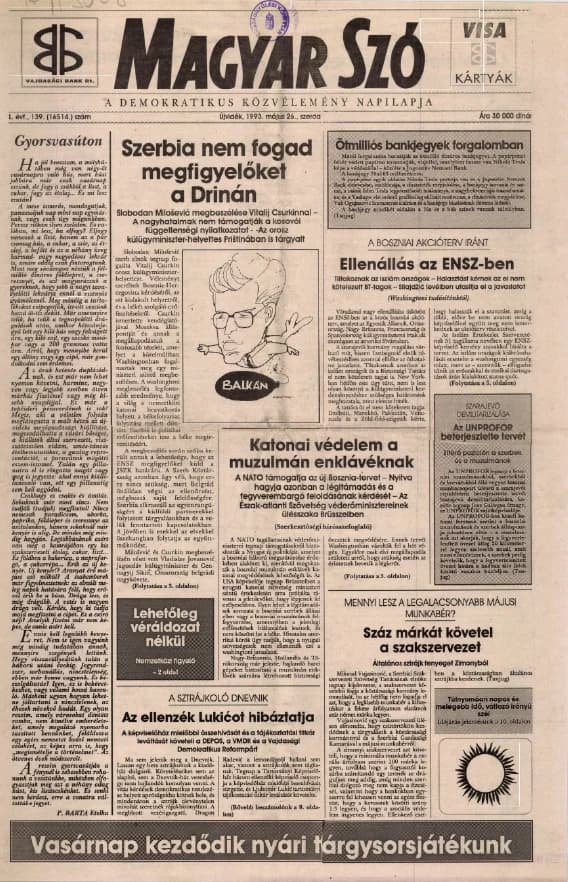 Magyar Szó, 50. évf. 1993. május 26. 139. sz. 1–12. oldal