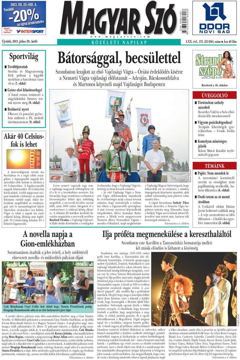 Magyar Szó, 70. évf. 2013. július 29. 173. sz. 1–16. oldal