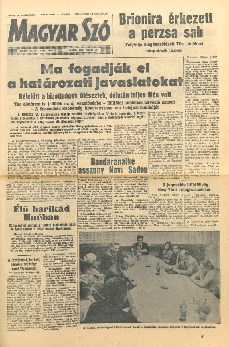 Magyar Szó, 23. évf. 1966. június 10. 157. sz.