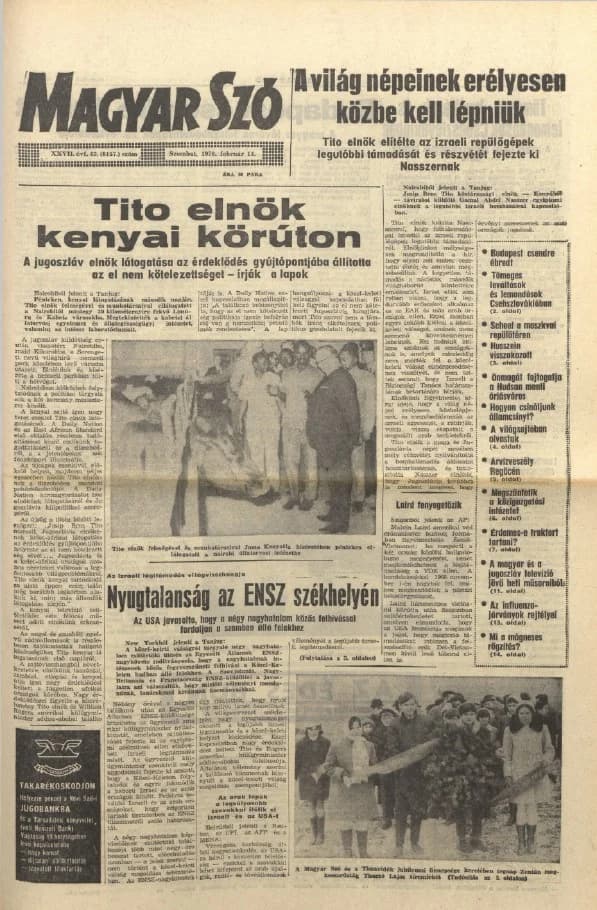 Magyar Szó, 27. évf. 1970. február 14. 43. sz. 1–20. oldal