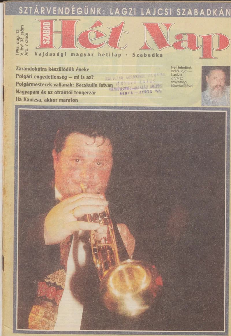 Szabad Hét Nap, 5. évf. 1998. augusztus 12. 33. sz.