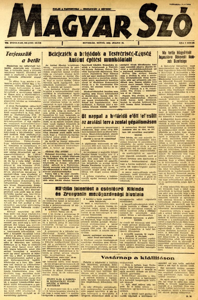 Magyar Szó, 7. évf. 1950. július 17. 168. sz. 1–4. oldal