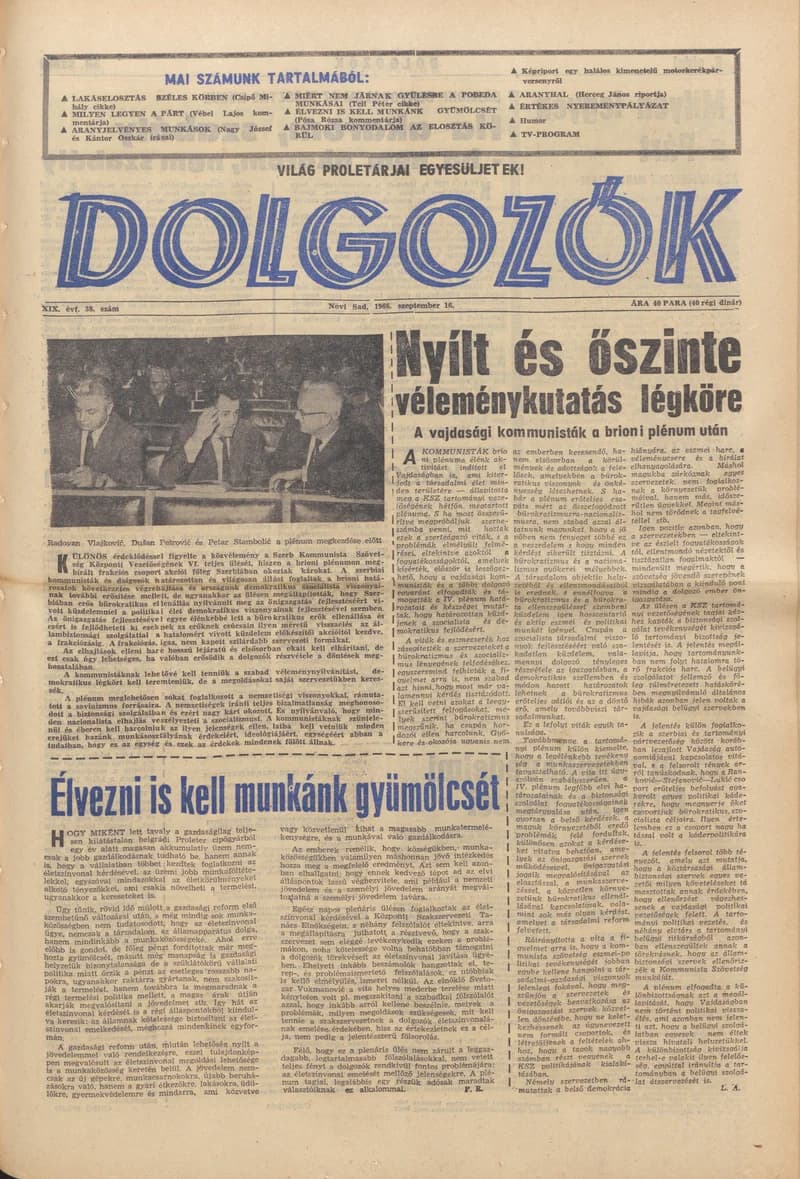 Dolgozók, 20. évf. 1966. szeptember 16. 38. sz.