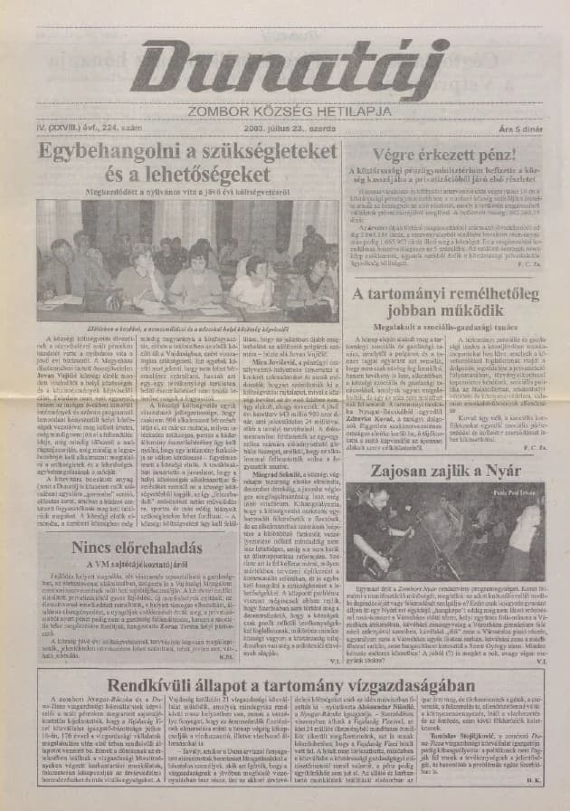 Dunatáj, 5. évf. 2003. július 23. 224. sz.