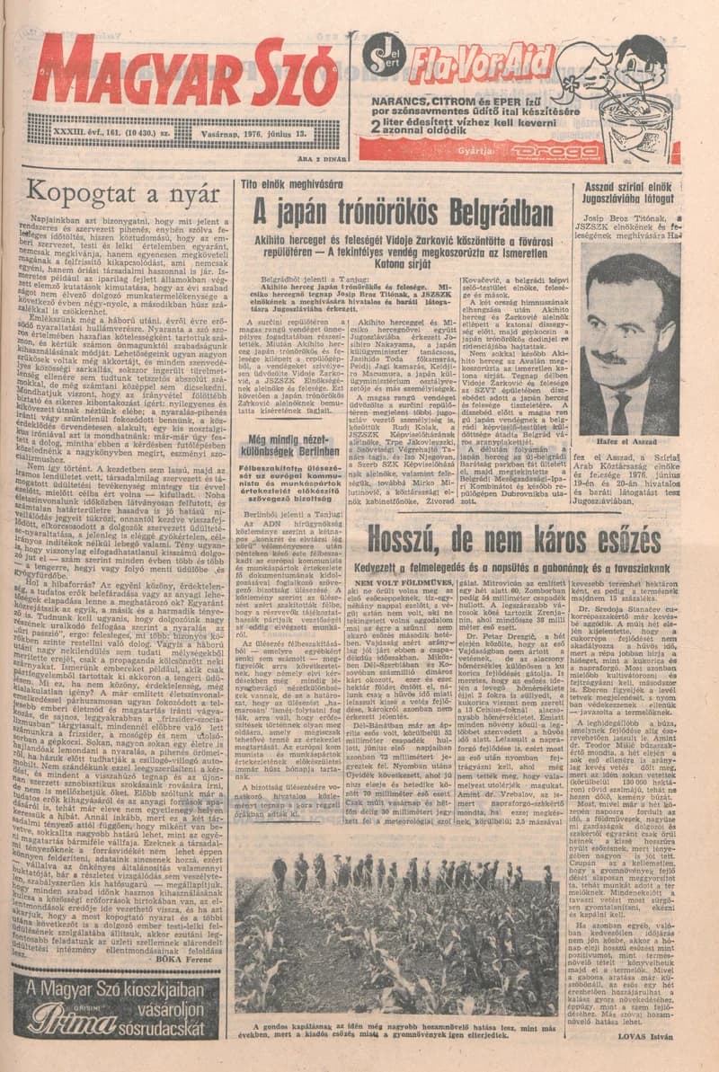 Magyar Szó, 33. évf. 1976. június 13. 161. sz. 1–28. oldal