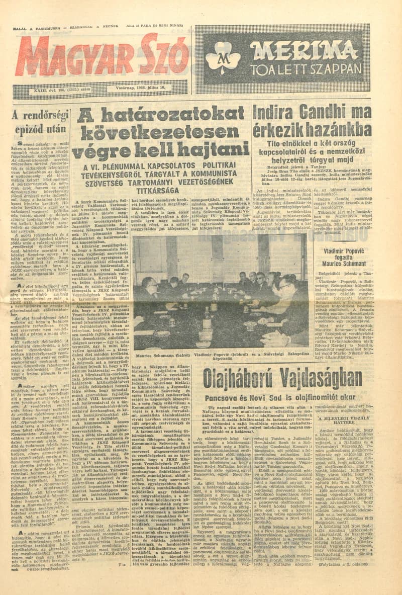 Magyar Szó, 23. évf. 1966. július 10. 186. sz.