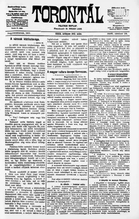 Torontál, 39. évf. 1910. október 24. 242. sz.