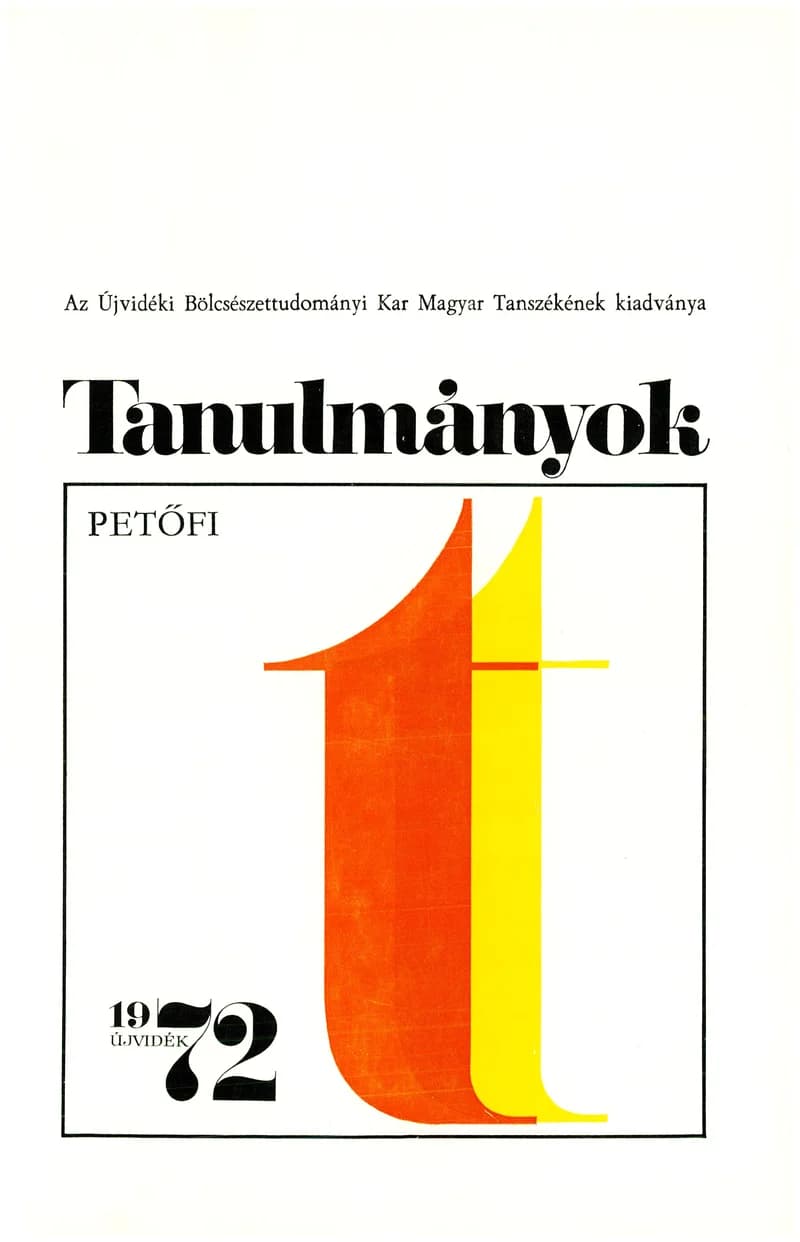 Tanulmányok, 4. évf. 1972. 4. sz. 1–217. oldal