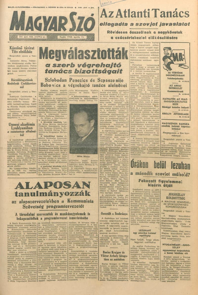Magyar Szó, 15. évf. 1958. április 15. 103. sz. 1–10. oldal