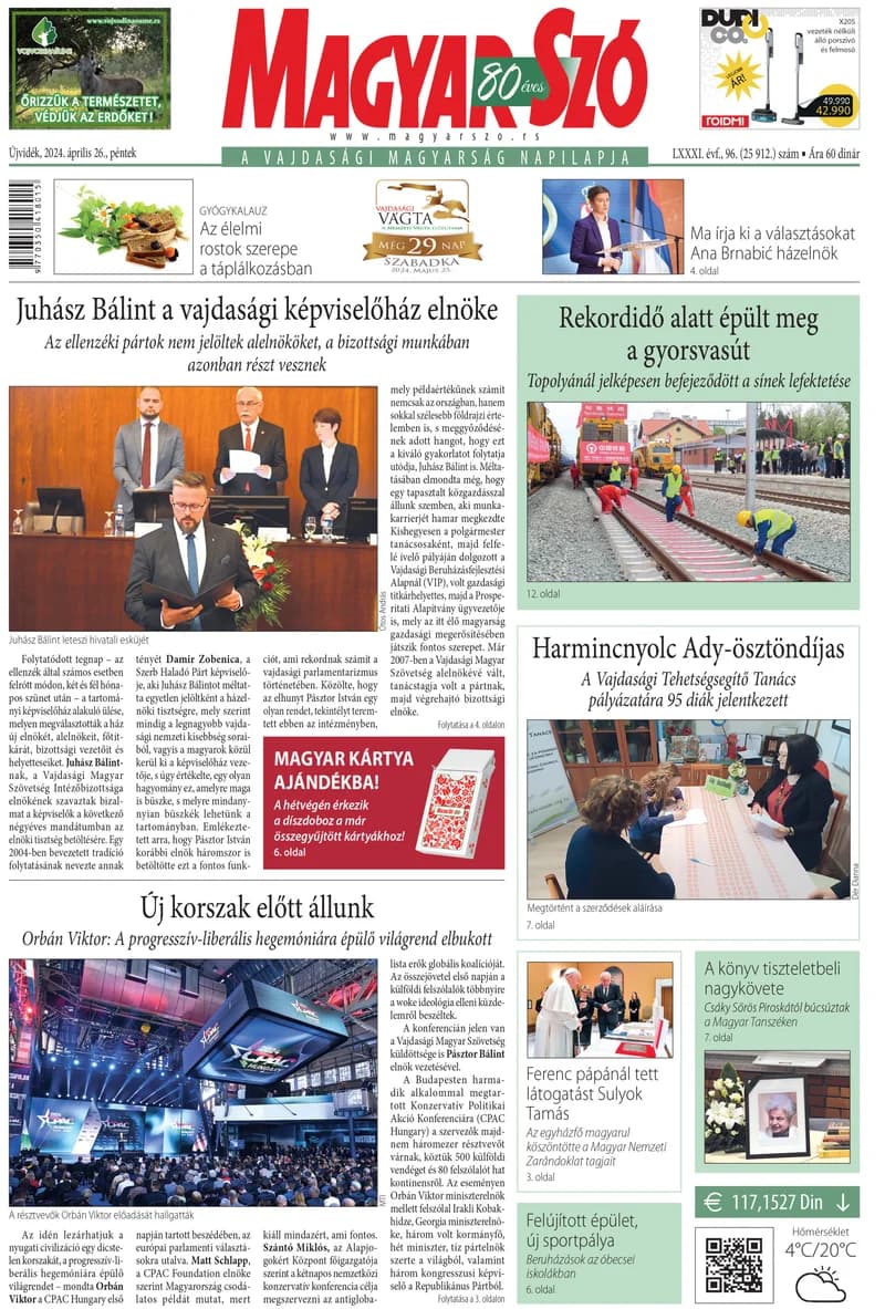 Magyar Szó, 81. évf. 2024. április 26. 96. sz. 1–16. oldal