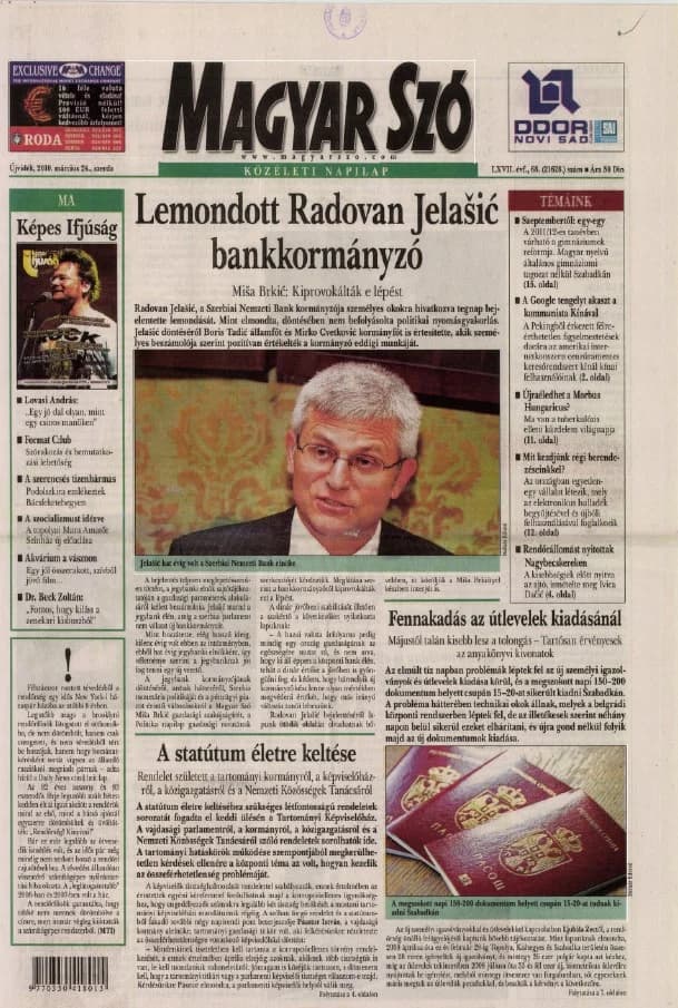 Magyar Szó, 67. évf. 2010. március 24. 68. sz. 1–20. oldal