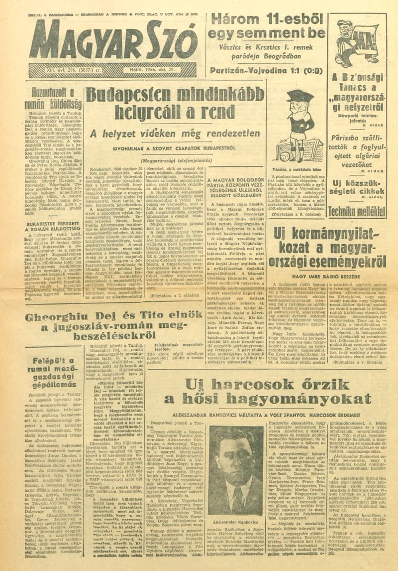 Magyar Szó, 13. évf. 1956. október 29. 296. sz. 1–10. oldal
