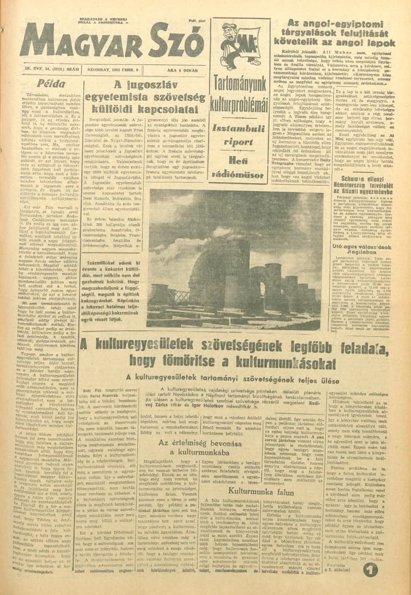 Magyar Szó, 9. évf. 1952. február 9. 34. sz. 1–6. oldal