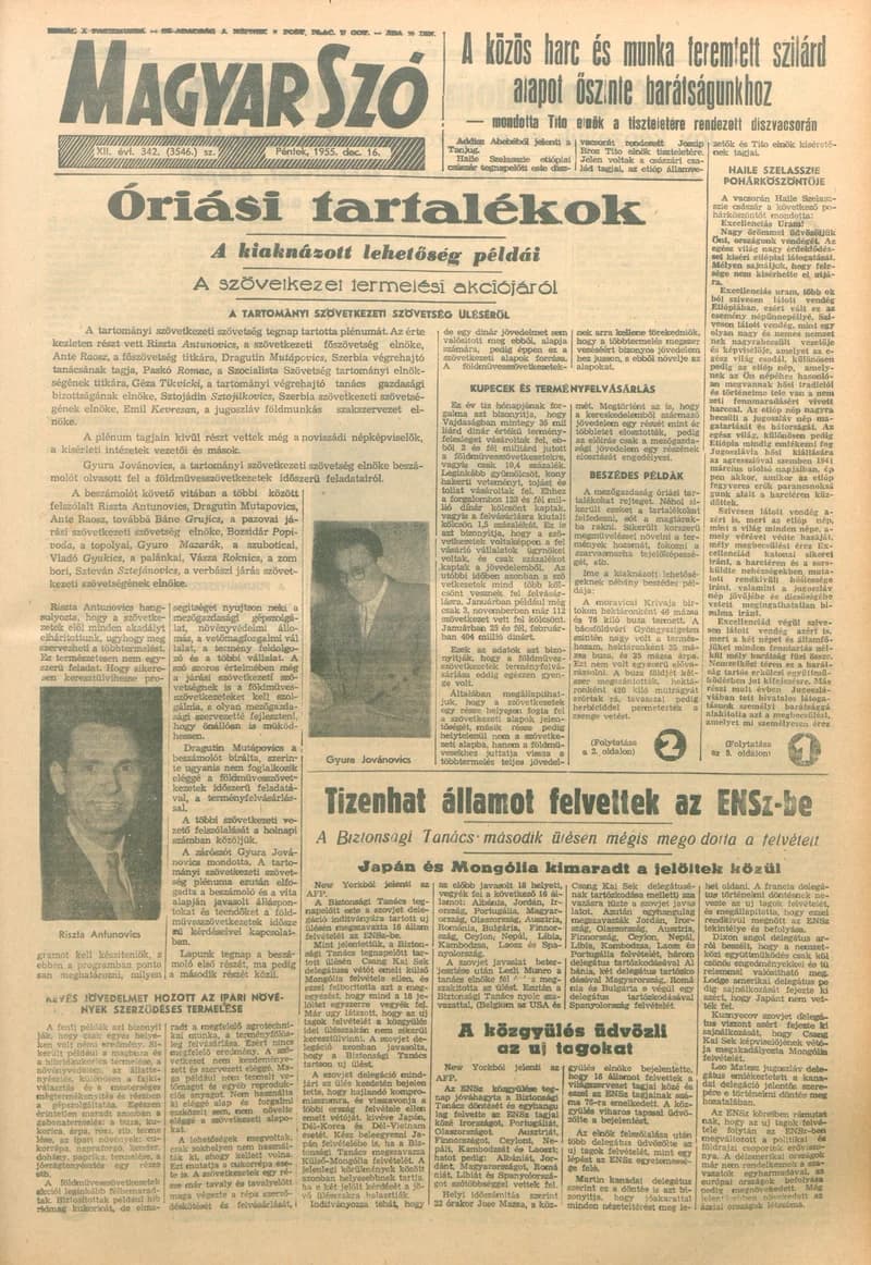 Magyar Szó, 12. évf. 1955. december 16. 342. sz. 1–8. oldal