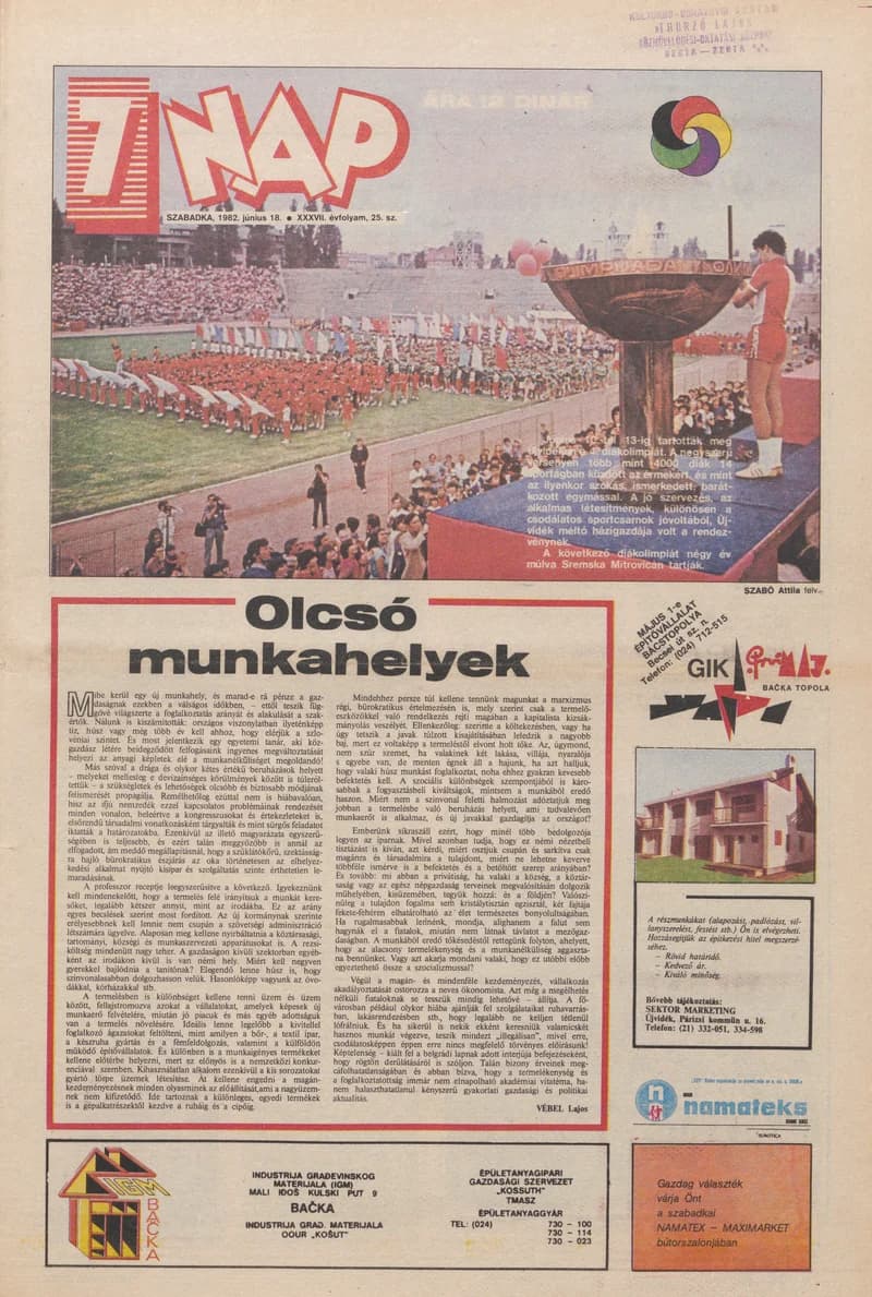 7 Nap, 37. évf. 1982. június 18. 25. sz. 1–16. oldal