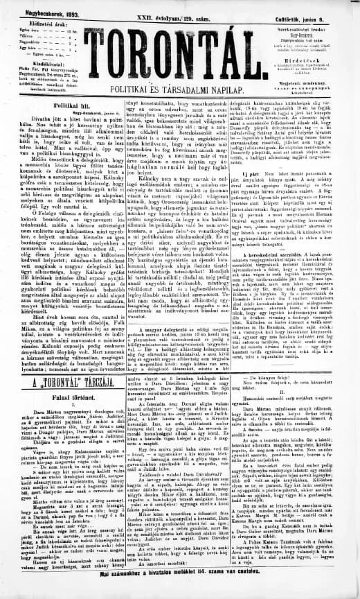 Torontál, 22. évf. 1893. június 8. 129. sz.