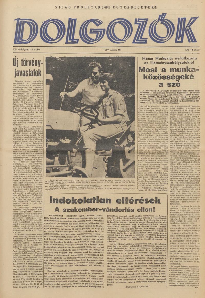 Dolgozók, 13. évf. 1959. április 10. 15. sz.