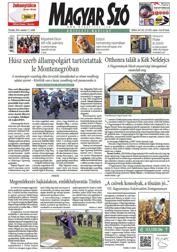 Magyar Szó, 73. évf. 2016. október 17. 242. sz. 1–20. oldal
